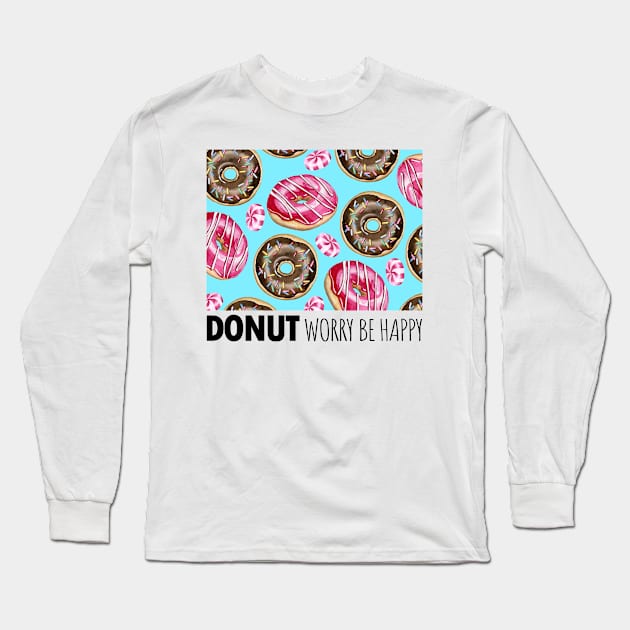 Donut lovers print Long Sleeve T-Shirt by Simple Wishes Art